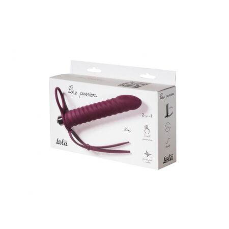 Бордовая вибронасадка для двойного проникновения Rori - 17 см.